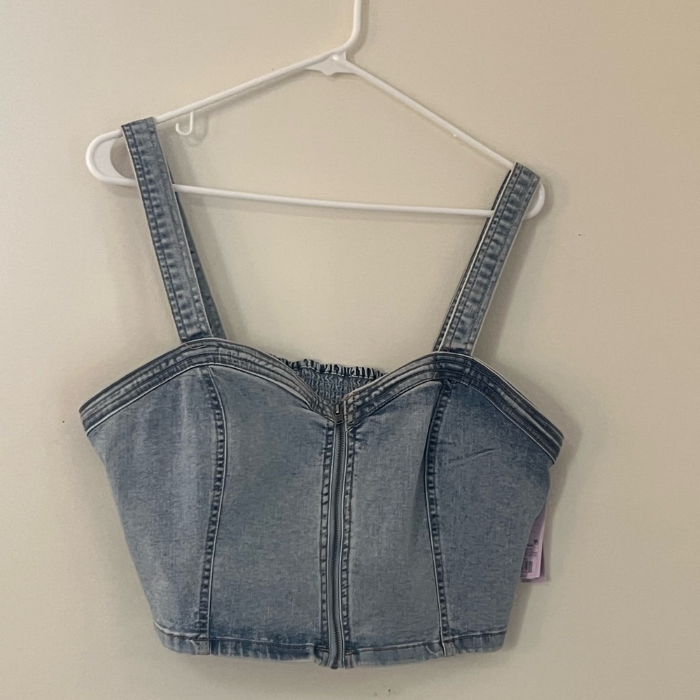 Target Denim Bustier Top - Gray